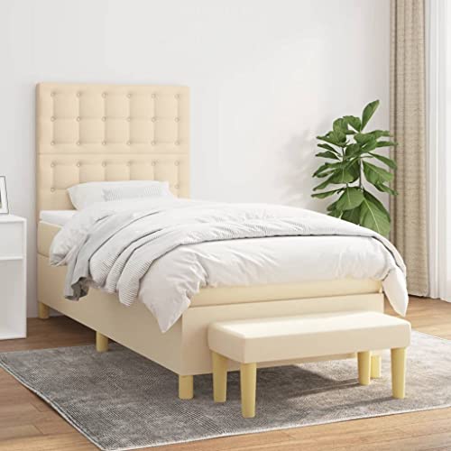 DYRJDJWIDHW Bett futonbett Bed Frame bettgestellBoxspringbett mit Matratze Schwarz 140x200 cm StoffGeeignet für Schlafzimmer von DYRJDJWIDHW