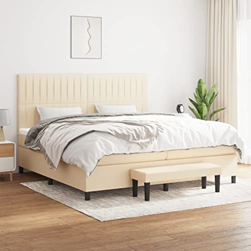 DYRJDJWIDHW Bett futonbett Bed Frame bettgestellBoxspringbett mit Matratze & LED Creme 180x200 cm StoffGeeignet für Schlafzimmer DYRJDJWIDHW Bett futonbett Bed Frame bettgestellBoxspringbett mit Matratze & LED Creme 180x200 cm StoffGeeignet für Schlafzimmer von DYRJDJWIDHW
