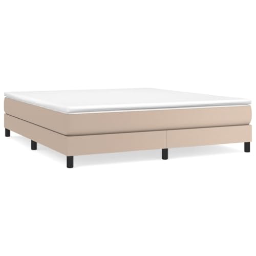 DYRJDJWIDHW Bett futonbett metallbett bettrahmenBoxspringbett mit Matratze Dunkelbraun 140x190 cm StoffGeeignet für Schlafzimmer von DYRJDJWIDHW