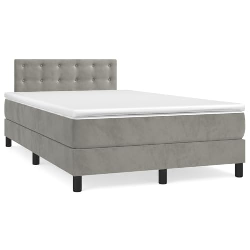 DYRJDJWIDHW Bett kopfteil Bett futonbett metallbettBoxspringbett mit Matratze Dunkelgrau 120x190 cm SamtGeeignet für Schlafzimmer von DYRJDJWIDHW