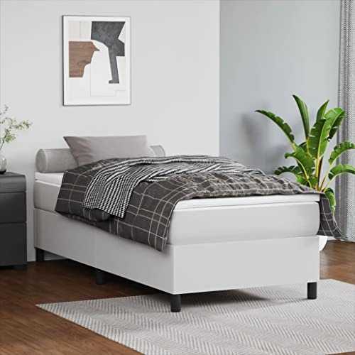 DYRJDJWIDHW Bett lattenroste metallbett kopfteil bettBoxspringbett mit Matratze Dunkelgrau 90x200 cm StoffGeeignet für Schlafzimmer von DYRJDJWIDHW