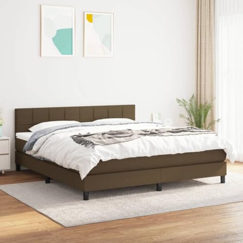 DYRJDJWIDHW Bett metallbett bettrahmen bettenBoxspringbett mit Matratze & LED Taupe 90x200 cm StoffGeeignet für Schlafzimmer von DYRJDJWIDHW