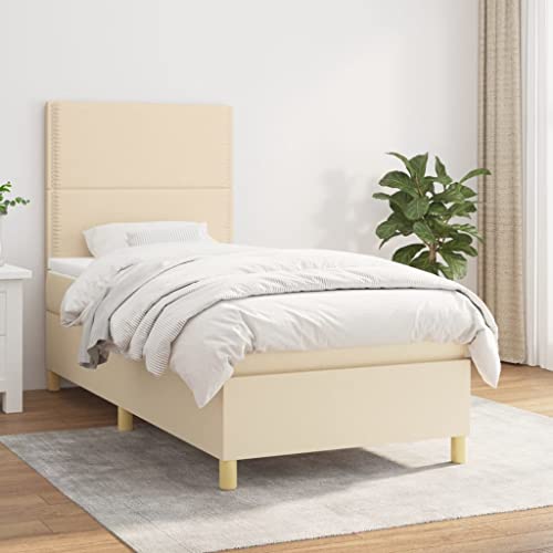 DYRJDJWIDHW Bett metallbett lattenroste bettgestellBoxspringbett mit Matratze Dunkelgrün 90x200 cm SamtGeeignet für Schlafzimmer von DYRJDJWIDHW
