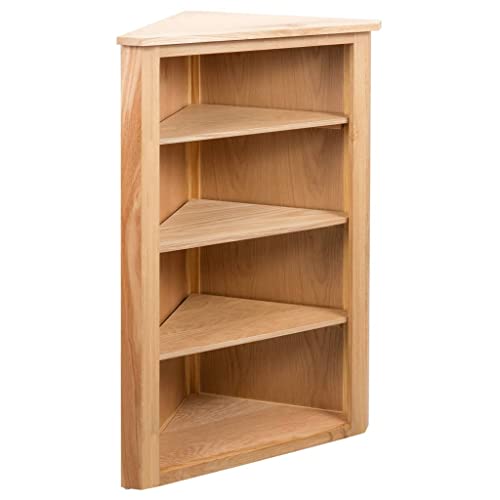 DYRJDJWIDHW Eckregal 59x36x100 cm Massivholz Eiche Corner Shelf Storage Unit with Solid Oak Wood Construction for Living Room Office Display Organizer von DYRJDJWIDHW