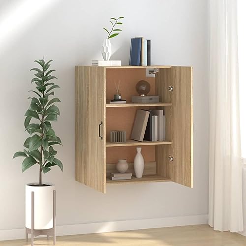 DYRJDJWIDHW Hängeschrank Wandschrank Sonoma Eiche 69.5x34x90 cm Holzwerkstoff mit 2 Türen für Wohnzimmer Schlafzimmer Wandmontage Stauraum Möbel DYRJDJWIDHW Hängeschrank Wandschrank Sonoma Eiche 69.5x34x90 cm Holzwerkstoff mit 2 Türen für Wohnzimmer Schlafzimmer Wandmontage Stauraum Möbel von DYRJDJWIDHW
