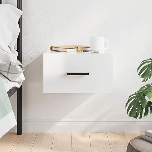 DYRJDJWIDHW Hochglanz Weiß Wand Nachttisch 35x35x20 cm Floating Bedside Table Wall Mounted Storage Shelf with Display Space for Bedroom Living Room DYRJDJWIDHW Hochglanz Weiß Wand Nachttisch 35x35x20 cm Floating Bedside Table Wall Mounted Storage Shelf with Display Space for Bedroom Living Room von DYRJDJWIDHW