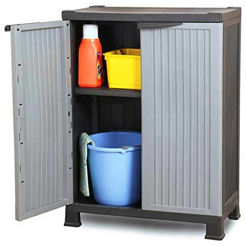DYRJDJWIDHW Kunststoffschrank 68x39x92 cm Gray Plastic Storage Cabinet with 2 Doors 2 Shelves for Home Office Garage Organization Lockable Space Saving Furniture DYRJDJWIDHW Kunststoffschrank 68x39x92 cm Gray Plastic Storage Cabinet with 2 Doors 2 Shelves for Home Office Garage Organization Lockable Space Saving Furniture von DYRJDJWIDHW