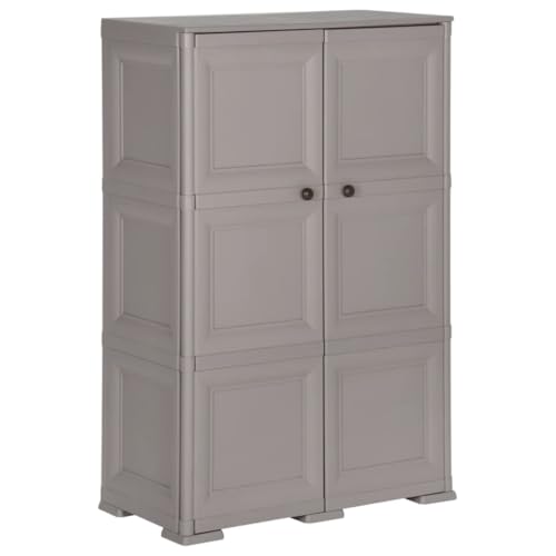 DYRJDJWIDHW Kunststoffschrank 79x43x125 cm Grau Holzdesign Aufbewahrungsschrank mit 2 Türen für Zuhause Büro Lagerraum Stauraum Möbel DYRJDJWIDHW Kunststoffschrank 79x43x125 cm Grau Holzdesign Aufbewahrungsschrank mit 2 Türen für Zuhause Büro Lagerraum Stauraum Möbel von DYRJDJWIDHW