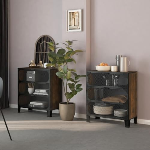DYRJDJWIDHW Lagerschränke 2 STK. Rustikal Braun 72x36x82 cm Metall MDF Regal Schrank Wohnzimmer Schlafzimmer Aufbewahrung Organizer Stauraum Industriell DYRJDJWIDHW Lagerschränke 2 STK. Rustikal Braun 72x36x82 cm Metall MDF Regal Schrank Wohnzimmer Schlafzimmer Aufbewahrung Organizer Stauraum Industriell von DYRJDJWIDHW