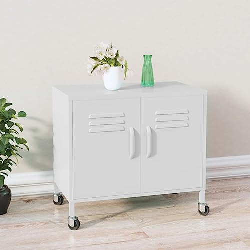 DYRJDJWIDHW Lagerschrank Weiß 60x35x56 cm Stahl Aufbewahrungsschrank mit Rollen und verstellbarem Regal für Büro. Wohnzimmer. Garage - Stahlschrank mit Bremsrädern und Lüftungsschlitzen DYRJDJWIDHW Lagerschrank Weiß 60x35x56 cm Stahl Aufbewahrungsschrank mit Rollen und verstellbarem Regal für Büro. Wohnzimmer. Garage - Stahlschrank mit Bremsrädern und Lüftungsschlitzen von DYRJDJWIDHW