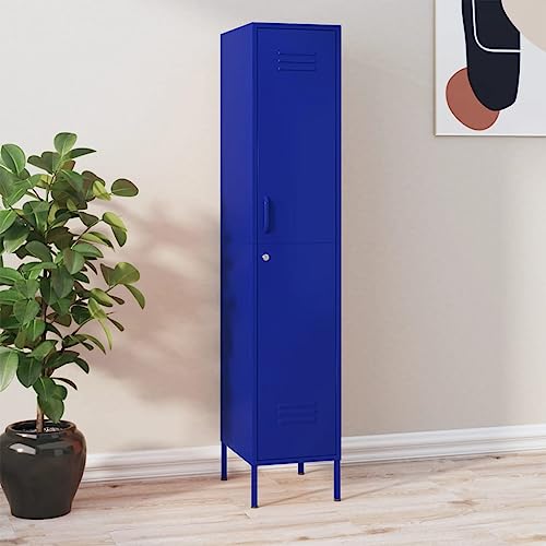 DYRJDJWIDHW Marine Blue Steel Locker Cabinet 35x46x180 cm with 4 Adjustable Shelves. Lockable Storage for Office Home Use. Durable Metal Wardrobe Organizer von DYRJDJWIDHW