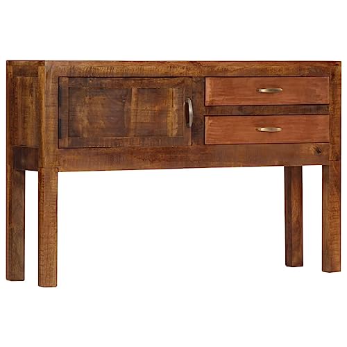 DYRJDJWIDHW Massivholz Sideboard 118x30x75 cm Mango Vintage Kommode mit Schubladen Flur Flurschrank Wohnzimmer Beistelltisch Stauraum Möbel von DYRJDJWIDHW