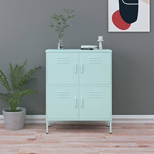 DYRJDJWIDHW Mint Green Storage Cabinet 80x35x101.5 cm Steel Wardrobe with 4 Doors and 2 Adjustable Shelves for Living Room Bedroom Organization DYRJDJWIDHW Mint Green Storage Cabinet 80x35x101.5 cm Steel Wardrobe with 4 Doors and 2 Adjustable Shelves for Living Room Bedroom Organization von DYRJDJWIDHW
