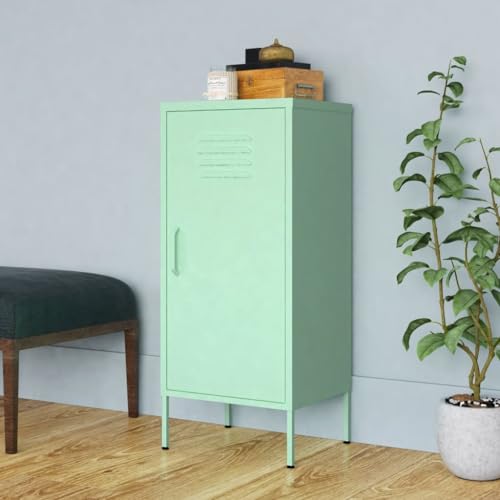 DYRJDJWIDHW Mint Green Storage Cabinet Steel 42.5x35x101.5 cm with 2 Adjustable Shelves Heavy Duty Organizer for Living Room Office Home Organization von DYRJDJWIDHW