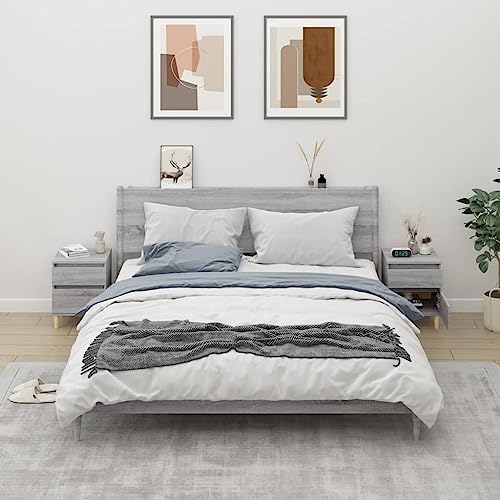 DYRJDJWIDHW Modern Nightstands 2-Pack Gray Sonoma Bedside Tables with Storage Shelf. 40x35x50 cm Compact Size for Bedroom. Living Room. Home Office Furniture DYRJDJWIDHW Modern Nightstands 2-Pack Gray Sonoma Bedside Tables with Storage Shelf. 40x35x50 cm Compact Size for Bedroom. Living Room. Home Office Furniture von DYRJDJWIDHW