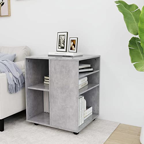 DYRJDJWIDHW Rollschrank Betongrau 60x53x72 cm Holzwerkstoff Mobile Office Cabinet with Wheels. Storage Cabinet for Home Office. Printer Stand with Lockable Casters. Modern Design Furniture von DYRJDJWIDHW