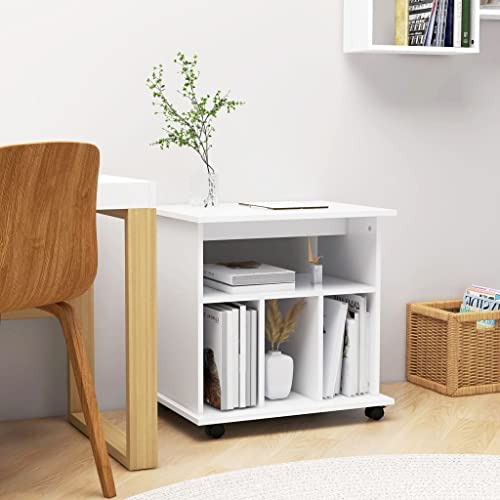 DYRJDJWIDHW Rollschrank Weiß 60x45x60 cm Holzwerkstoff mit Rollen. Büro Aufbewahrungsschrank. Schreibtisch Organizer. moderner Mobiler Schrank für Home Office und Arbeitszimmer von DYRJDJWIDHW