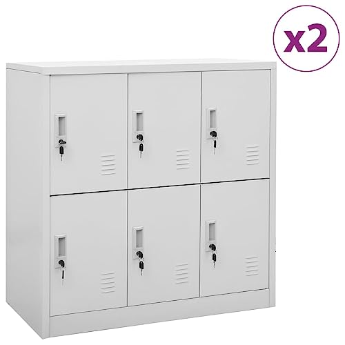 DYRJDJWIDHW Schließfachschränke 2 STK. Steel Lockers with 6 Compartments. Light Gray 90x45x92.5 cm Storage Cabinet for Office School Home Use. Heavy Duty Metal Locker with Locks DYRJDJWIDHW Schließfachschränke 2 STK. Steel Lockers with 6 Compartments. Light Gray 90x45x92.5 cm Storage Cabinet for Office School Home Use. Heavy Duty Metal Locker with Locks von DYRJDJWIDHW