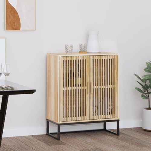 DYRJDJWIDHW Sideboard 60x30x75 cm Holzwerkstoff with Wood Doors. Iron Legs. Large Storage Space for Living Room. Bedroom. Timeless Design Furniture Cabinet for Home Decor von DYRJDJWIDHW
