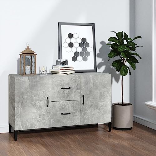 DYRJDJWIDHW Sideboard Betongrau 100x36x60 cm Holzwerkstoff Aufbewahrungsschrank mit Türen und Schubladen für Wohnzimmer Esszimmer Flur Stauraum Möbel DYRJDJWIDHW Sideboard Betongrau 100x36x60 cm Holzwerkstoff Aufbewahrungsschrank mit Türen und Schubladen für Wohnzimmer Esszimmer Flur Stauraum Möbel von DYRJDJWIDHW