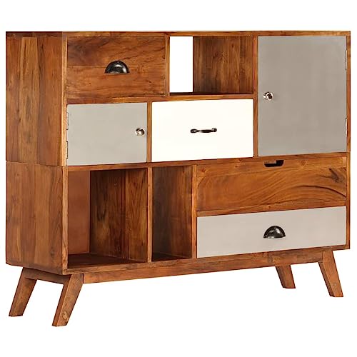 DYRJDJWIDHW Sideboard Massivholz Akazie 115x35x86 cm Retro Design Wohnzimmer Schrank mit 4 Schubladen 2 Türen dunkel honigbraun langlebig stabil DYRJDJWIDHW Sideboard Massivholz Akazie 115x35x86 cm Retro Design Wohnzimmer Schrank mit 4 Schubladen 2 Türen dunkel honigbraun langlebig stabil von DYRJDJWIDHW