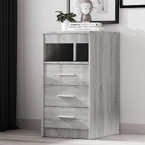 DYRJDJWIDHW Sideboard with Drawers Gray Sonoma 40x50x76 cm Particle Board Compact Storage Cabinet with 3 Drawers and Shelf for Small Spaces Living Room Bedroom Office DYRJDJWIDHW Sideboard with Drawers Gray Sonoma 40x50x76 cm Particle Board Compact Storage Cabinet with 3 Drawers and Shelf for Small Spaces Living Room Bedroom Office von DYRJDJWIDHW