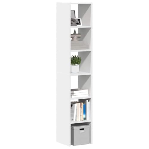 DYRJDJWIDHW Stackable Bookshelf 2-Pack White 30x30x80 cm Wood Material Storage Organizer for Living Room Bedroom Space Saving Modern Design von DYRJDJWIDHW