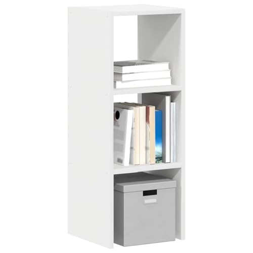DYRJDJWIDHW Stackable Bookshelf White 30x30x80 cm Wood Material Storage Organizer for Living Room Bedroom Kitchen Bathroom with Durable Design von DYRJDJWIDHW
