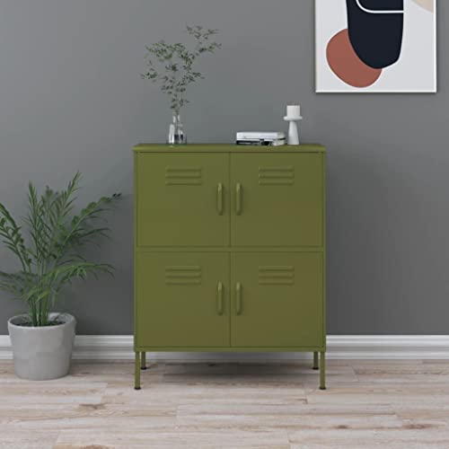 DYRJDJWIDHW Stahl Lagerschrank Olivgrün 80x35x101.5 cm Aufbewahrungsschrank mit 4 Türen und 2 Regalen für Wohnzimmer Büro Lagerraum Stauraum Möbel DYRJDJWIDHW Stahl Lagerschrank Olivgrün 80x35x101.5 cm Aufbewahrungsschrank mit 4 Türen und 2 Regalen für Wohnzimmer Büro Lagerraum Stauraum Möbel von DYRJDJWIDHW