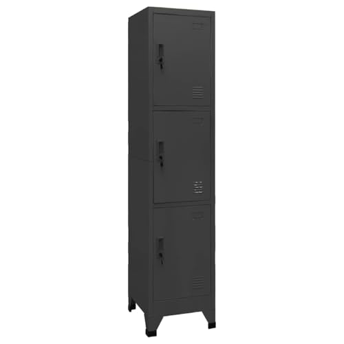 DYRJDJWIDHW Steel Locker Cabinet Anthrazit 38x45x180 cm with Lockable Doors - Modern Storage Solution for School. Office. Gym - Durable Metal Wardrobe with Ventilation Slots von DYRJDJWIDHW