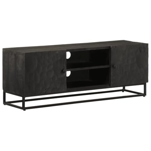 DYRJDJWIDHW TV-Schrank Schwarz 110x30x40 cm Massivholz Mango mit Eisenbeinen. robuster Fernsehschrank mit großer Stauraum. modernes TV-Möbel für Wohnzimmer und Entertainment-Bereich DYRJDJWIDHW TV-Schrank Schwarz 110x30x40 cm Massivholz Mango mit Eisenbeinen. robuster Fernsehschrank mit großer Stauraum. modernes TV-Möbel für Wohnzimmer und Entertainment-Bereich von DYRJDJWIDHW