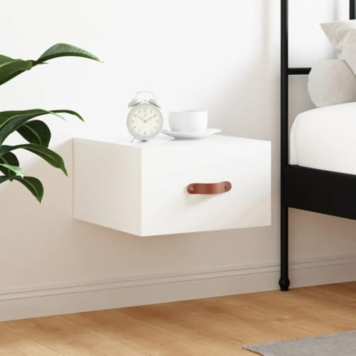 DYRJDJWIDHW Wall Mounted Nightstand Floating Bedside Table with Storage Shelf. High Gloss White Finish 35x35x20 cm for Bedroom Living Room Space Saving Modern Design DYRJDJWIDHW Wall Mounted Nightstand Floating Bedside Table with Storage Shelf. High Gloss White Finish 35x35x20 cm for Bedroom Living Room Space Saving Modern Design von DYRJDJWIDHW