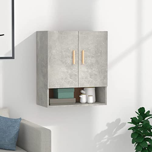 DYRJDJWIDHW Wandschrank Betongrau 60x31x70 cm Scandinavian Wall Cabinet with Storage Space for Living Room Bedroom Hanging Shelf Holzwerkstoff von DYRJDJWIDHW