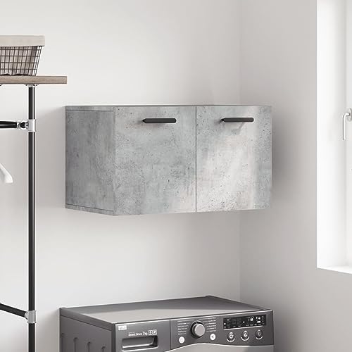DYRJDJWIDHW Wandschrank Betongrau 60x36.5x35 cm Holzwerkstoff Hängeschrank Badezimmer Küche Aufbewahrung Wandmontage Stauraum Dekoration DYRJDJWIDHW Wandschrank Betongrau 60x36.5x35 cm Holzwerkstoff Hängeschrank Badezimmer Küche Aufbewahrung Wandmontage Stauraum Dekoration von DYRJDJWIDHW