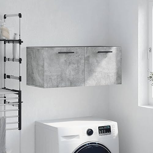 DYRJDJWIDHW Wandschrank Betongrau 80x36.5x35 cm Holzwerkstoff Hängeschrank Badezimmer Küche Aufbewahrung Wandmontage Stauraum Dekoration Möbel DYRJDJWIDHW Wandschrank Betongrau 80x36.5x35 cm Holzwerkstoff Hängeschrank Badezimmer Küche Aufbewahrung Wandmontage Stauraum Dekoration Möbel von DYRJDJWIDHW
