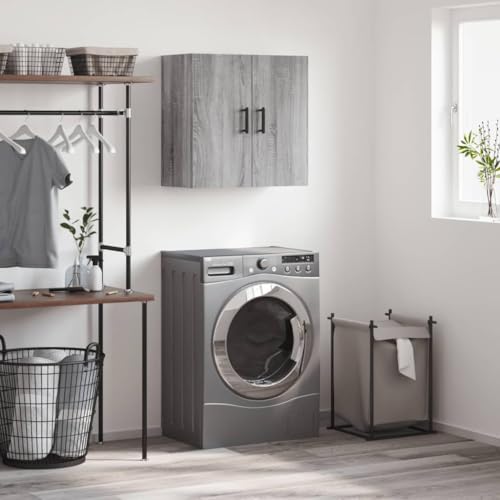 DYRJDJWIDHW Wandschrank Grau Sonoma 60x31x60 cm Holzwerkstoff Hängeschrank Badezimmer Küche Wandmontage Stauraum Organizer Deko Möbel von DYRJDJWIDHW
