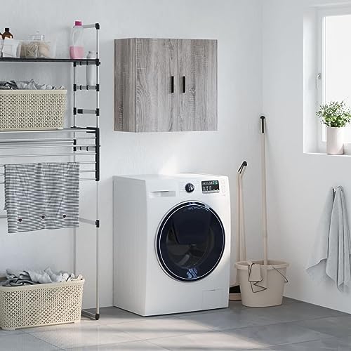 DYRJDJWIDHW Wandschrank Grau Sonoma 60x31x60 cm Holzwerkstoff Hängeschrank Wandmontage Badezimmer Küche Stauraum Organizer Deko Regal von DYRJDJWIDHW