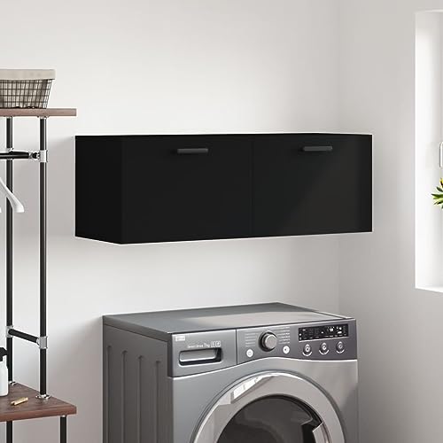 DYRJDJWIDHW Wandschrank Schwarz 100x36.5x35 cm Holzwerkstoff Hängeschrank Badezimmer Küche Aufbewahrung Wandmontage Stauraum Organizer Deko DYRJDJWIDHW Wandschrank Schwarz 100x36.5x35 cm Holzwerkstoff Hängeschrank Badezimmer Küche Aufbewahrung Wandmontage Stauraum Organizer Deko von DYRJDJWIDHW