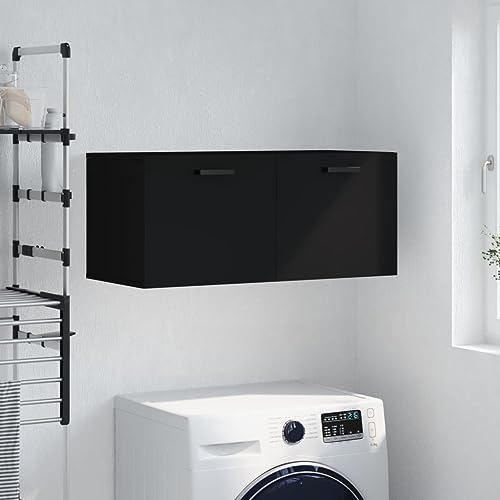 DYRJDJWIDHW Wandschrank Schwarz 80x36.5x35 cm Holzwerkstoff Hängeschrank Badezimmer Küche Aufbewahrung Wandmontage Stauraum Deko Möbel DYRJDJWIDHW Wandschrank Schwarz 80x36.5x35 cm Holzwerkstoff Hängeschrank Badezimmer Küche Aufbewahrung Wandmontage Stauraum Deko Möbel von DYRJDJWIDHW