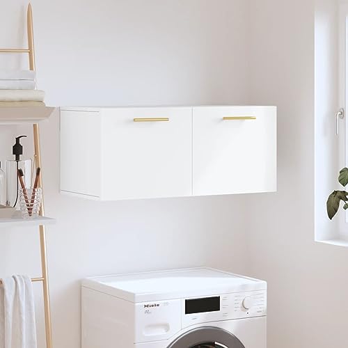 DYRJDJWIDHW Wandschrank Weiß 80x36.5x35 cm Holzwerkstoff Hängeschrank Bad Küche Wandmontage Stauraum Organizer Deko Aufbewahrung Möbel DYRJDJWIDHW Wandschrank Weiß 80x36.5x35 cm Holzwerkstoff Hängeschrank Bad Küche Wandmontage Stauraum Organizer Deko Aufbewahrung Möbel von DYRJDJWIDHW