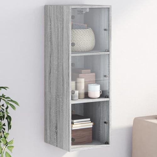 DYRJDJWIDHW Wandschrank mit Glastüren Grau Sonoma 35x37x100 cm Hängeschrank Design Möbel Aufbewahrungsschrank für Wohnzimmer Büro mit Glasfront und Stauraum DYRJDJWIDHW Wandschrank mit Glastüren Grau Sonoma 35x37x100 cm Hängeschrank Design Möbel Aufbewahrungsschrank für Wohnzimmer Büro mit Glasfront und Stauraum von DYRJDJWIDHW