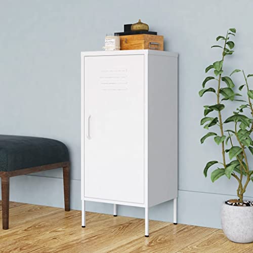 DYRJDJWIDHW White Steel Storage Cabinet 42.5x35x101.5 cm with 2 Adjustable Shelves for Home Office Organization. Heavy Duty Metal Wardrobe for Books DVDs Multimedia Equipment von DYRJDJWIDHW