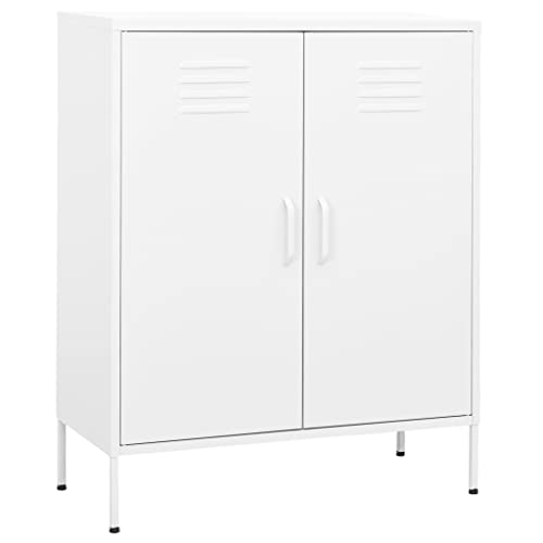 DYRJDJWIDHW White Storage Cabinet 80x35x101.5 cm Steel with Adjustable Shelves and Feet. Durable Wardrobe for Living Room. Bedroom. Office Organization and Home Decor von DYRJDJWIDHW