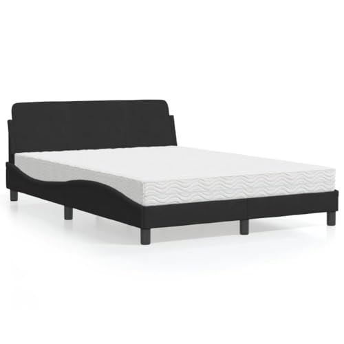 DYRJDJWIDHW betten, bettrahmen betten futonbett bettrahmenBettgestell Schwarz 180x200 cm Holzwerkstoff und MetallGeeignet für Schlafzimmer von DYRJDJWIDHW