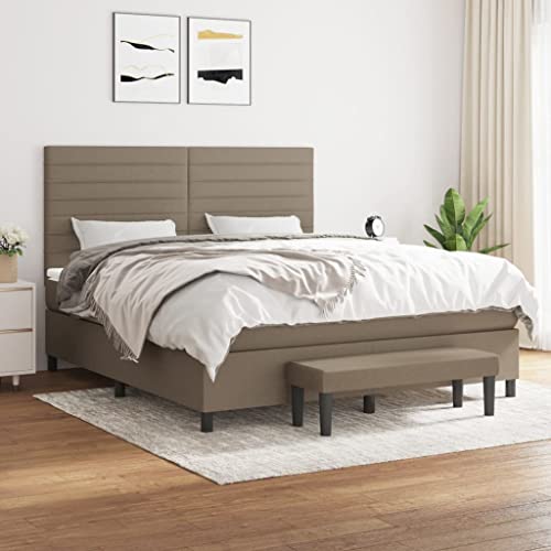 DYRJDJWIDHW betten, bettrahmen futonbett Bed Bed frameBoxspringbett mit Matratze & LED Dunkelblau 120x200 cm SamtGeeignet für Schlafzimmer von DYRJDJWIDHW