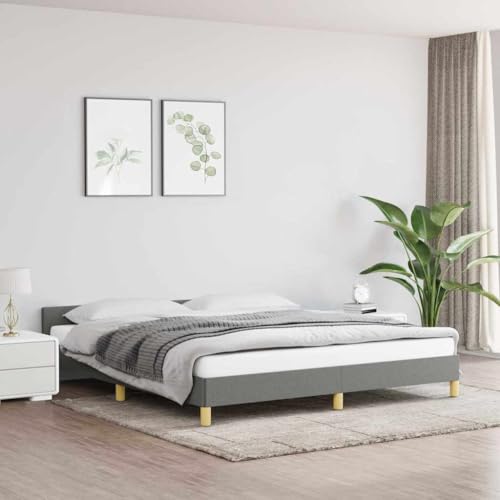 DYRJDJWIDHW betten, bettrahmen futonbett Bed kopfteil bettOttomane Bett mit Matratze & LEDs Dunkelbraun 180x200 cm StoffGeeignet für Schlafzimmer von DYRJDJWIDHW