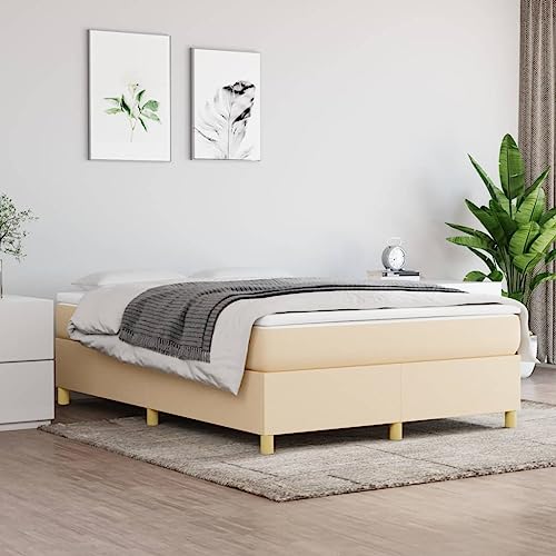 DYRJDJWIDHW betten, bettrahmen futonbett betten bettrahmenBoxspringbett mit Matratze Hellgrau 90x190 cm StoffGeeignet für Schlafzimmer von DYRJDJWIDHW