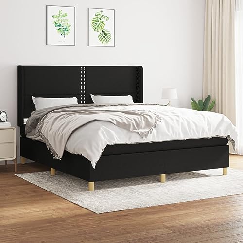 DYRJDJWIDHW betten bettgestell metallbett bettrahmenBoxspringbett mit Matratze Taupe 200x200 cm StoffGeeignet für Schlafzimmer von DYRJDJWIDHW