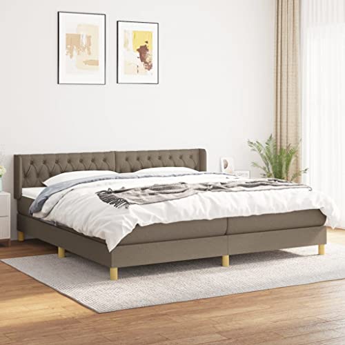 DYRJDJWIDHW betten futonbett kopfteil Bett Bed frameBoxspringbett mit Matratze Dunkelbraun 180x200 cm StoffGeeignet für Schlafzimmer von DYRJDJWIDHW