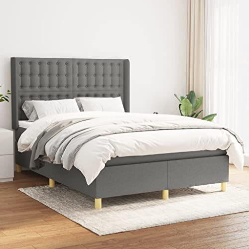 DYRJDJWIDHW betten futonbett lattenroste bettBoxspringbett mit Matratze Dunkelblau 140x200 cm SamtGeeignet für Schlafzimmer von DYRJDJWIDHW
